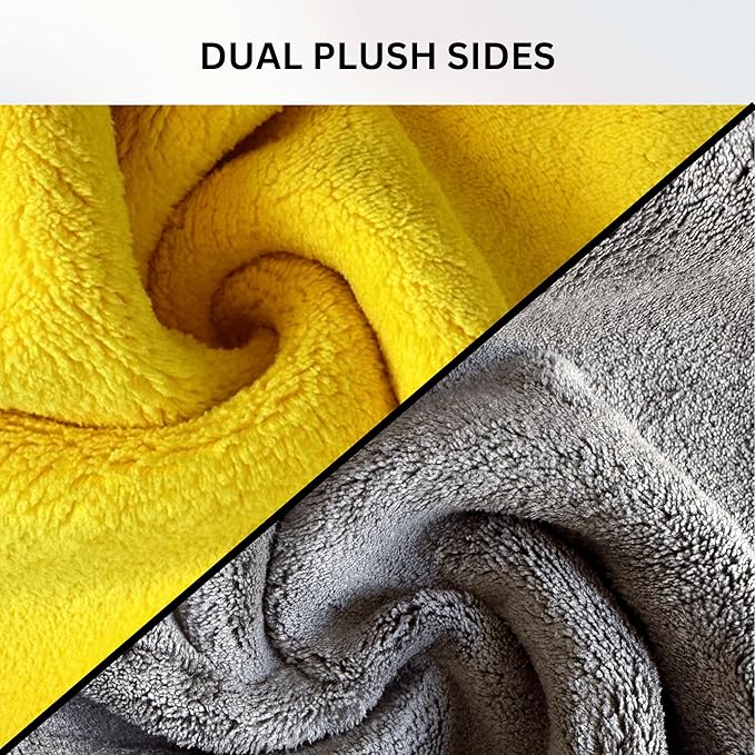 The Pro Stuff® Car Detailing Microfiber Towels - 600 GSM Thick Plush Auto Towels | Super Soft Dual-Sided for Cleaning, Washing, Buffing | Tagless, Scratch-Free, Lint Free Cloth (16"x16") | 12 Pack