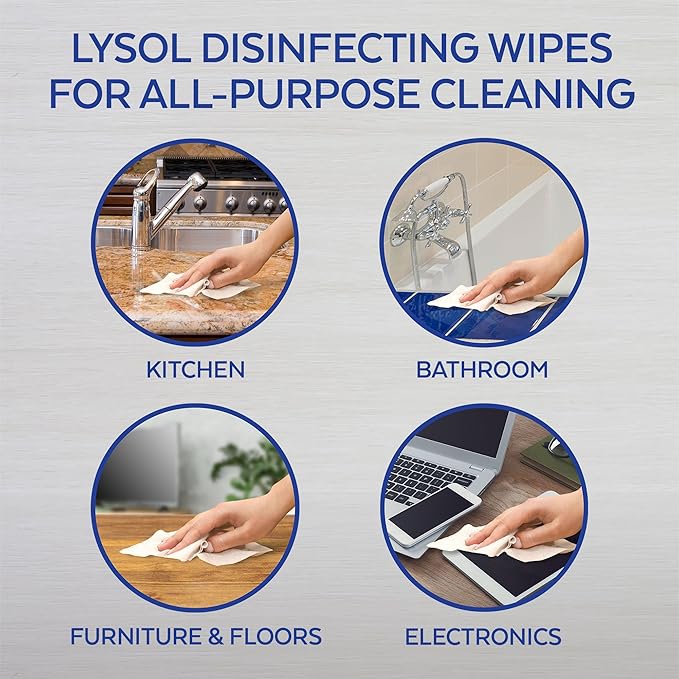 Lysol Disinfecting Wipes To-Go Pack, Lemon Scent, 15 Count (Pack of 2)