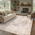 Vintage 5x7 Beige Brown Rug, Washable Neutral Area Rugs For Living Room, Bedroom, Dining Room, Kitchen, Boho Indoor Soft Rugs For Classroom Nursery Dorm, Distressed Low Pile Carpets For Office