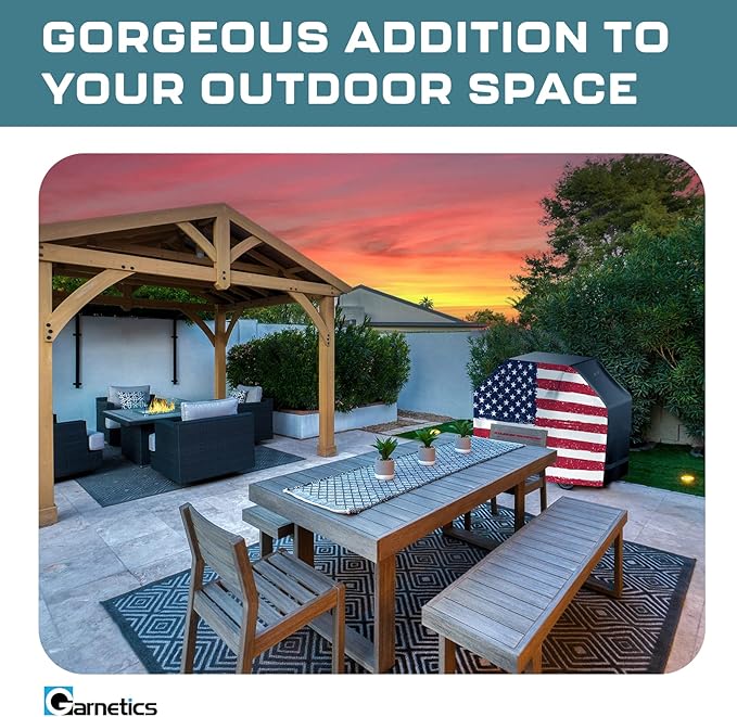 US Flag 64 Inch Grill Cover - Waterproof, Heavy Duty Universal Cover for Outdoor & BBQ Grills