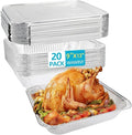 9x13 Thickened Aluminum Foil Pans With Lids, 20Pack Extra Deep Disposable Aluminum Pans for Roasting, Baking, Cooking, Food Prep, Chafing, Steam Table, Oven, Cake, and Party Catering.