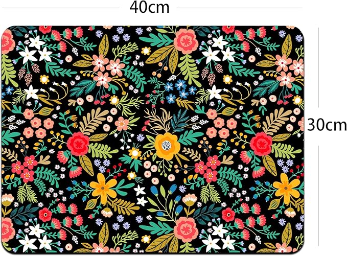 Dish Drying Mat for Multiple Usage. Super Absorbent, Easy clean, Quick dry, Cocina Accesorios for Kitchen Counter or Faucet Sink, Coffee bar, Refrigerator or Air fryer liners, 2 Pack wildflowers