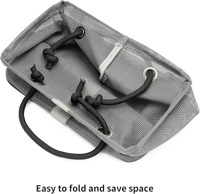 Bath Storage Shower Caddy Organizer for Bathroom, College Dorm, Camp, Gym (Small Grey)