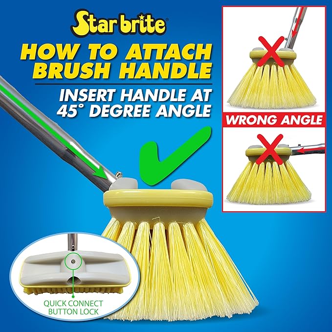 STAR BRITE Extend-A-Brush Handles - Fixed & Telescoping Floating Handles - Quick Connect for Boat, RV, Pool, Auto, Home Cleaning - Durable, Versatile Extension Handles for Multiple Accessories