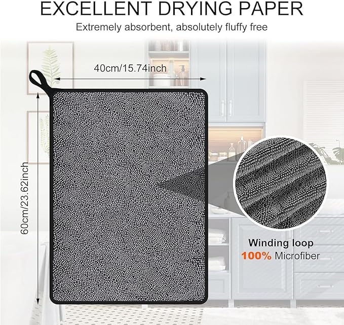 Shiny Cleaning Cloths,3pcs Shiny Drying Towels,Shower Doors Drying Towels,16 * 24in Streak Free Glass Window Car Mirror Super Absorben Microfiber Cleaning Cloths (1pc grey16*24")