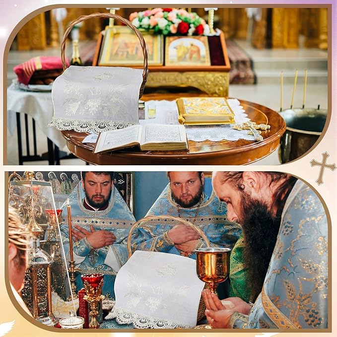 Easter Orthodox Pascha Basket Cover Table Decoration Religious Gift 28" Traditional Easter Basket Towel Embroidered Ukrainian XB Cloth Communion Prosphora Greek Christian Altar