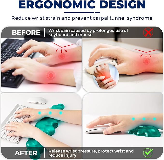 Gel Cloud Keyboard & Mouse Wrist Rest Set - Cloud Keyboard Wrist Rest Pad & Mouse Support for Office Gaming Pad Computer Laptop Ergonomic Comfortable Pain Relief- Cloud Pad Set