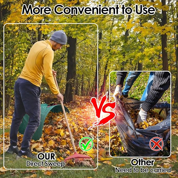 Reusable Yard Waste Bags,72 Gallon Lawn And Leaf bags 2 Pack,Heavy Duty Garden Bags With Gardening Gloves, For Up Outdoor Debris Leaves Grass Clippings Camping Yard Recycling Bags For Leaves