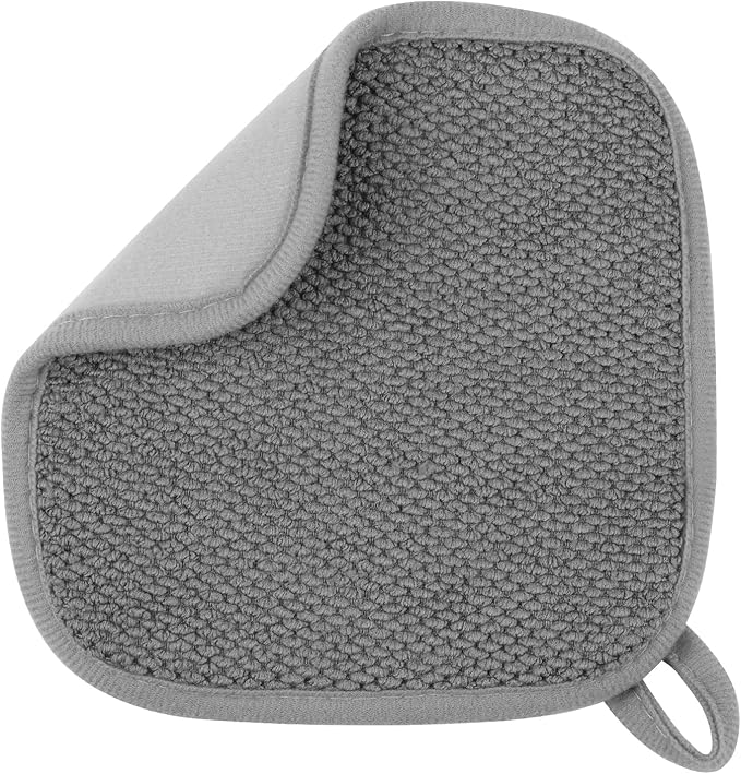 Microfiber Dish Drying Mat, Super Absorbent Kitchen Dish Drying Pad for Easter Day, Reversible Gift Mats for Countertop, 7 * 7 inch Gray