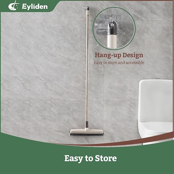 Eyliden Carpet Broom, Angle Carpet Brush with 48" Long Handle, Stiff Bristle Floor Carpet Brush Sweeper for Pet Hair, Patio Garage Deck Concrete Wood Stone Carpet Cleaning Rake Push Broom