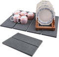 Stone Dish Drying Mat for Kitchen Counter, Foldable Diatomaceous Earth Large Dry Mats Grey 24"×16"