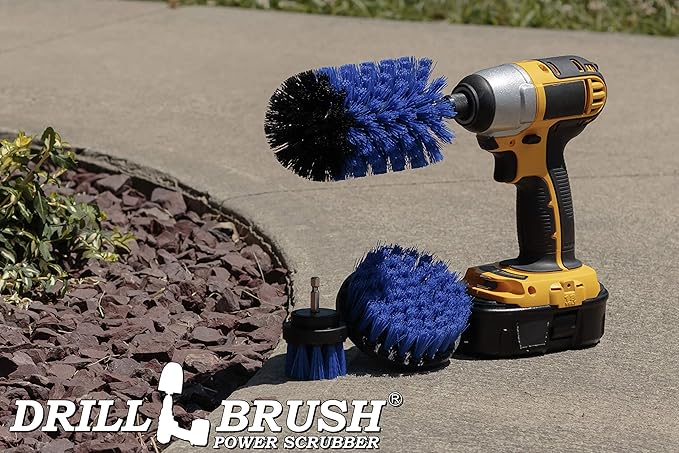 Blue Medium Stiffness Boat Brush Cleaning Set - Pool Liner Cleaning Tools Supplies - Pool Cleaner - Professional Aquarium Cleaner Set - Car Wash Detailing and Scrubbing Brush Kit – Boat Scrubber