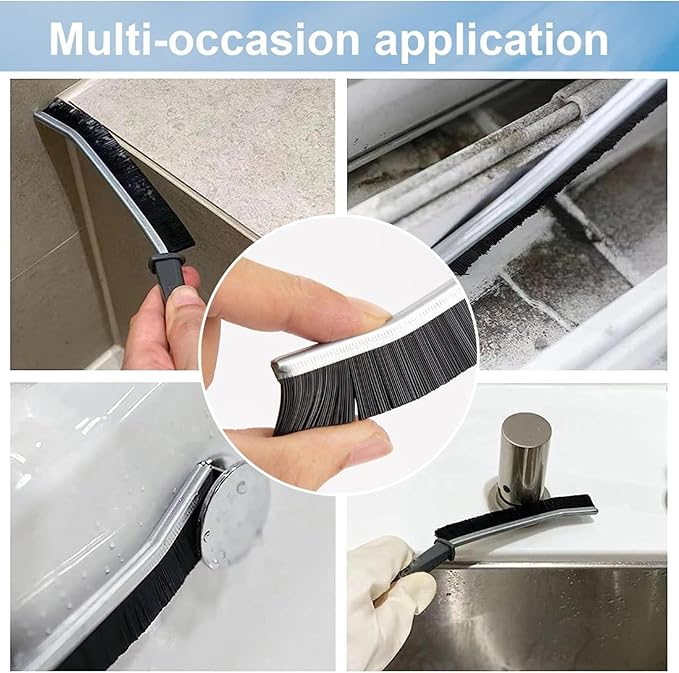 3 pcs Gap Cleaning Brush Hard Bristle Crevice Brush for Bathroom, Kitchen, Tiles, Window Groove (3 PCS Black)