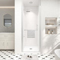 Frameless Pivot Shower Door 24"-26" Wx72 H,1/4"(6mm) Clear Nano Coated (SGCC) Tempered Glass,Reversible Swing Shower Door for Walk-in Shower,Modern Brushed Nickel Finish