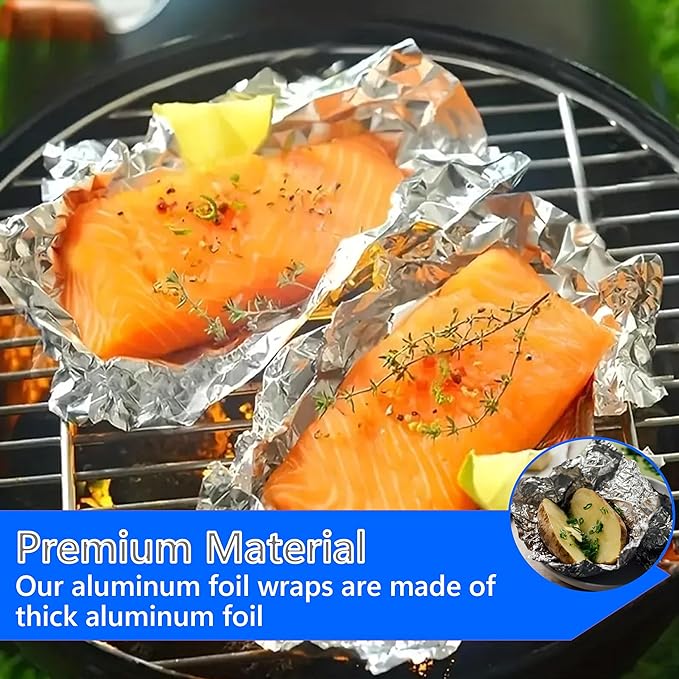 Box of 500 - Pre-Cut 9" Aluminum Foil Sheets - 9x10" Wide & Heat-Tolerant Deli Foil Sheets, 100% Aluminum, Ideal for Food Wrapping, Grilling & Freezing, Convenient Dispenser