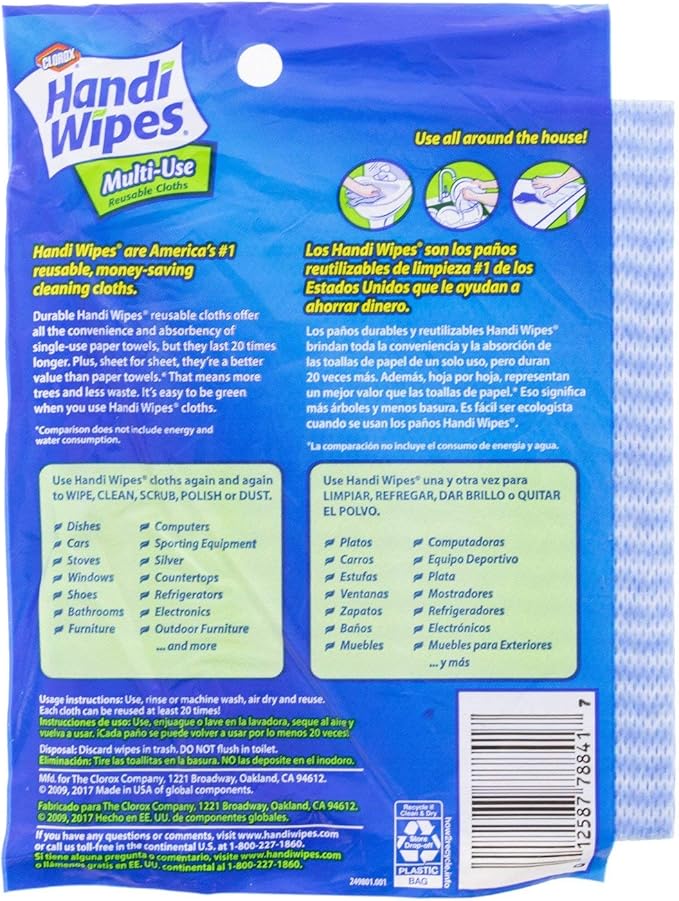 Clorox Handi Wipes Reusable Cleaning Cloths, Super Absorbent, Machine Washable - 3