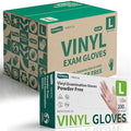 Vinyl Disposable Exam Gloves, Clear 4 Mil Powder-Free Latex-Free Medical Food-Safe Cooking Cleaning Glove, 1000 Pcs (Large)