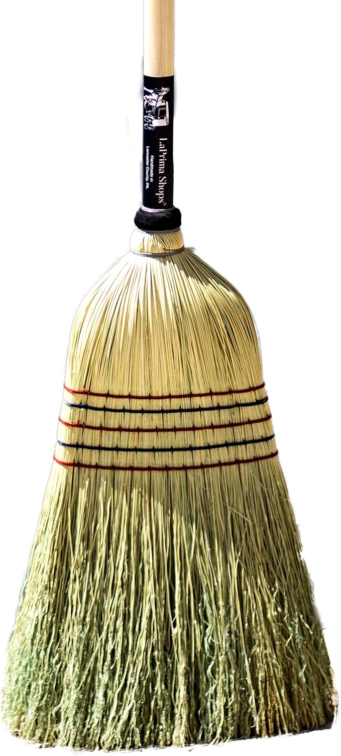 LaPrima Shops Authentic Amish Hand Made All Broomcorn Broom (57-Inch/Large)