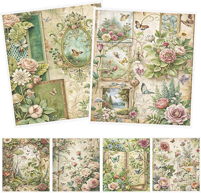 Floral Swedish Dishcloths for Kitchen, 6 Pack Vintage Reusable Dish Paper Hand Towels Housewarming Gifts, Spring Absorbent Dish Rags for Home Cooking Cleaning