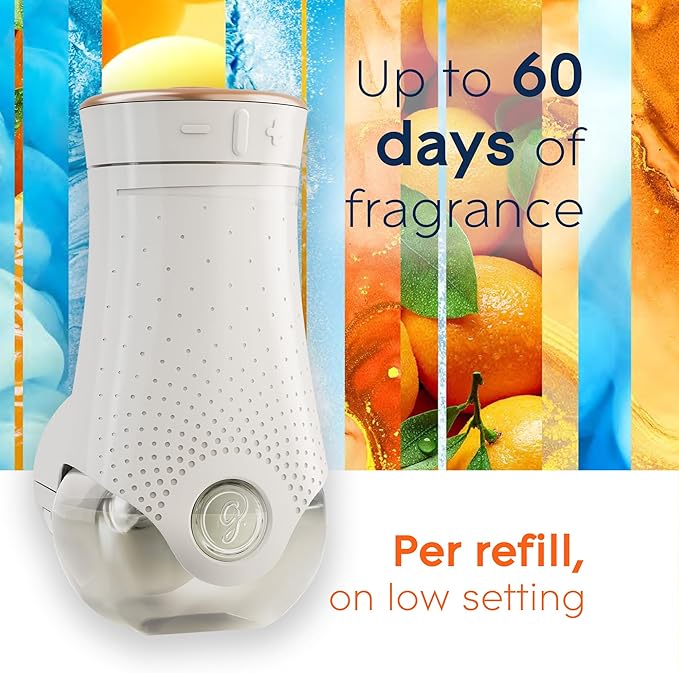 Glade PlugIns Refills Air Freshener Starter Kit, Scented Oil for Home and Bathroom, Coastal Sunshine Citrus, 0.67 Fl Oz, 1 Warmer + 1 Refill (Pack of 2)