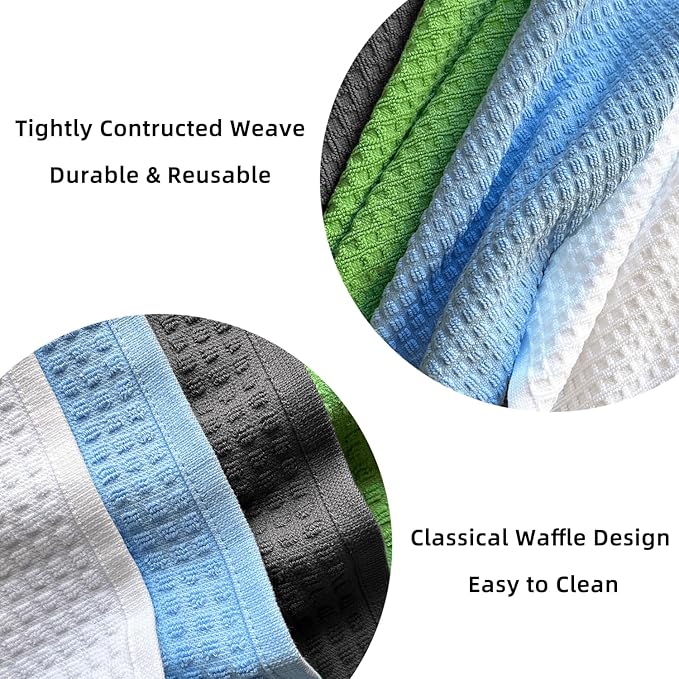 Cotton Dishcloths Set for Home and Kitchen Cleaning - 12x12 Inches Pack of 6- Dish Cloths,Dish Towels,Dish Rags - with Hanging Loop - 100% Cotton,Soft,Absorbent (White, 6)