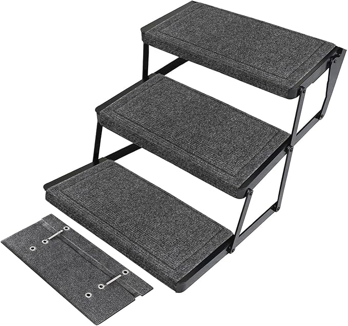 OKBA RV Step Covers,18" Wide Camper Step Cover for 8-11" Deep Stairs - 4 Pack Gray RV Stair Covers to Keep Camper Clean
