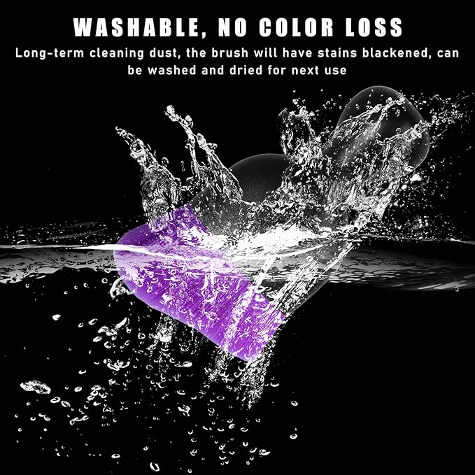 Car Interior Dust Brush, Soft Scratch Free Auto Detailing Brushes, Universal Vehicle Interior Cleaning Tool for Automotive Dashboard, Air Vents, Leather(Pure Purple)