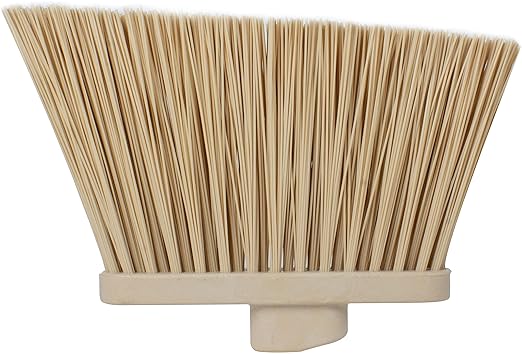 SPARTA Plastic Broom Head, Angled, Un-Flagged for Large Debris Indoor, Outdoor, Home, Restaurant, Lobby, Office, 12 Inches, Tan