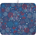 4th of July Patriotic Dish Drying Mat for Kitchen Counter 16 x 18 Inch Independence Day Dish Drainer Mat Absorbent Microfiber Firework Dish Rack Pad for Coffee Dining Bar Decor