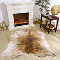 Amearea Faux Cow Hide Rug Large, Premium Western Home Decor Cow Print Rugs for Living Room, Faux Leather Animal Cowhide Bedroom Carpet, Dining Traditional Cow Pattern Stuff Carpet, Yellow 3.6x2.3 Feet