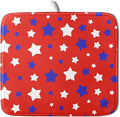 Fourth of July Independence Memorial Dish Drying Mat for Kitchen Counter,Blue White Star Patriotic Red Drying Mat 16 x 18 Inch with High Absorbent Microfiber Dish Drying Mat for Coffee Bar