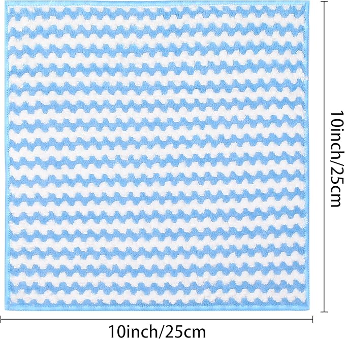 uxcell Microfiber Cleaning Cloth, 12 Pack Kitchen Towels for Dish Drying and Washing, Absorbent Streak Free Lint Free Rags for Cleaning, Reusable and Washable Towels 10" x 10" Blue