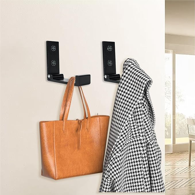 Aynoo Folding Coat Hook, 2PCS Folding Wall Hooks,Metal Heavy Duty Metal Coat Towel Hooks, Wall Mounted
