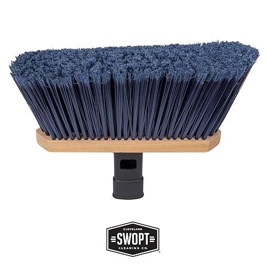 SWOPT Premium Multi-Surface Angle Broom Cleaning Head — Indoor and Outdoor Angled Broom Set — Interchangeable with All SWOPT Cleaning Products for More Efficient Cleaning and Storage
