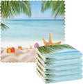 ALAZA Dish Towels Kitchen Cleaning Cloths Palm Leaf Starfish Summer Beach Dish Cloths Super Absorbent Kitchen Towels Lint Free Bar Tea Soft Towel Kitc