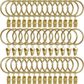 40 Pack Metal Curtain Rings with Clips, Drapery Clips Hooks, Decorative Curtain Rod Clips 1.5 in Interior Diameter, Gold