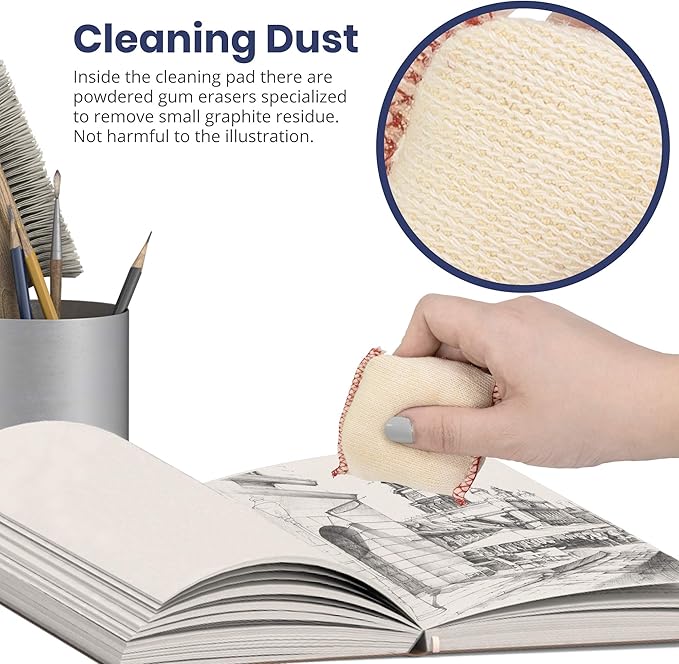 2 Pack | Pacific Arc Dry Cleaning Pads Small for Drafting, Art, Architecture, and Graphite