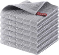 Homaxy 100% Cotton Terry Kitchen Dish Cloths, Ultra Soft and Absorbent Dish Towels for Kitchen, Suitable for Drying and Washing Dishes, 6 Pack, 12 x 12 Inches, Light Grey