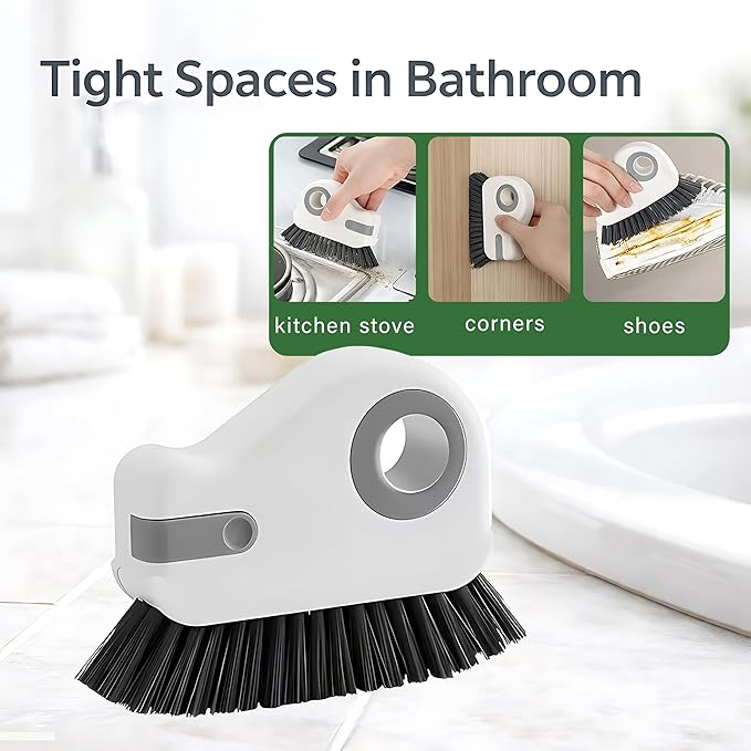 2 in 1 Groove Cleaning Brush with Sprayer, Window Track Cleaning Brush Tools, Sliding Door Track Cleaner, Crevice Cleaning Brush with Hidden Scraperfor Sliding Door Track, 2026 New Hard Bristle