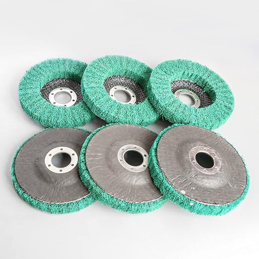 10Pcs 4.5" x 7/8" Nylon Fiber Flap Disc Polishing Grinding Wheel,Abrasive Grinding Discs for Angle Grinder,for Stainless Steel Polishing Metal Surface Finishing(Green)