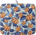 Blue Burnt Orange Fall Pumpkin Dish Drying Mat for Kitchen Counter 16x18 Autumn Theme Thanksgiving Day Absorbent Reversible Microfiber Drying Mats Kitchen Countertop Protector Dishes Drainer Pad