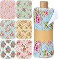 36 Pack Reusable Cleaning Cloths Washable Cotton Kitchen Dish Towels for Home Party Supplies Bulk, 9.84x11.81in (Countryside Flowers)