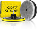 VViViD Drill Backing Plate + Power Scrub Brush Attachment, 150mm Diameter Large Surface Area, Soft Bristles