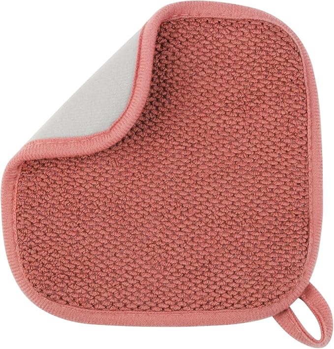 Microfiber Dish Drying Mat, Super Absorbent Kitchen Dish Drying Pad, Reversible for Countertop, 7*7 inch Red