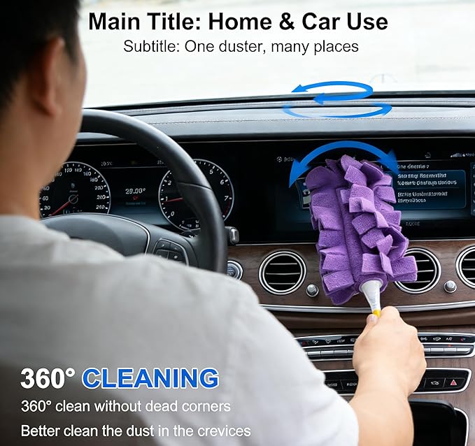 Duster Refills Reusable, 360° Electrostatic Duster Refills - The Sustainable Choice for A Dust-Free Home - Washable Reusable Duster Refills with Microfiber Dusting Heads for Home Cleaning (Rose red)