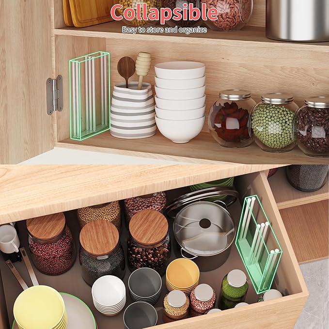 Collapsible Bottle Drying Rack, Baby Bottle Drying Rack, Foldable Cup Draining Holder, Retractable Reusable Silicone Bag Dryer with Non-Slip Bottom - Stainless Steel (White)