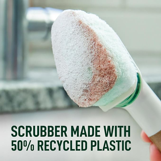 Scotch-Brite Greener Clean Non-Scratch Dishwand Refill, 14 Dish Wand Sponge Refills, Best for Nonstick Pots and Pans, Glass, Tubs & Showers, Fits All Scotch Brite Dishwands