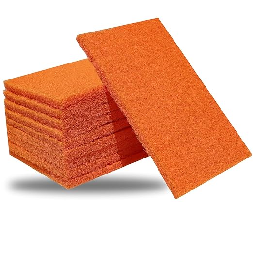 10 Pack 6 x 9 Inch 1500 Grit General Purpose Scuff Pads for Scuffing, Scouring, Sanding, Paint Primer Prep Adhesion Scratch - Surface Preparation Automotive Car Auto Body Woodworking (Orange)