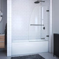 DreamLine Aqua Uno 34 5/16 inch W x 58 inch H Frameless Hinged Tub Door in Matte Black