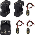3 Pcs 6 x 1.5V (9V) AA Battery Holder Leads with 3 Pcs 9V I Type Snap Connector Plastic Housing Two Layers Battery Case